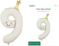 Balon foliowy Cyfra 9 kremowy 86cm - tantis.pl