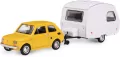 Fiat 126p + przyczepa Niewiadów Kemping żółty - tantis.pl