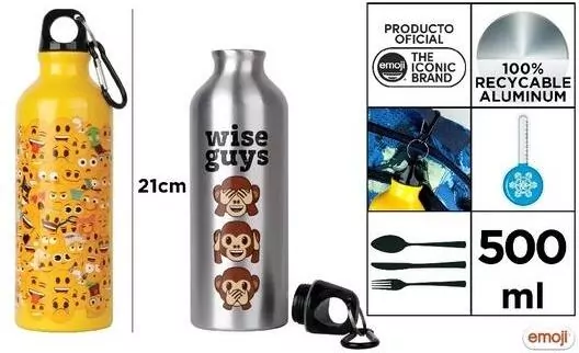 Butelka metalowa Emoji 500ml - tantis.pl