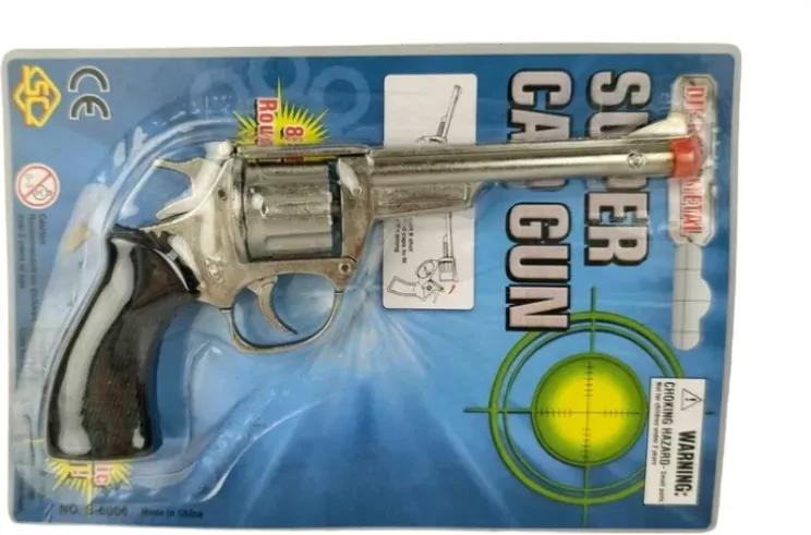 Pistolet metalowy na spłonkę blister 88372 83723 - tantis.pl