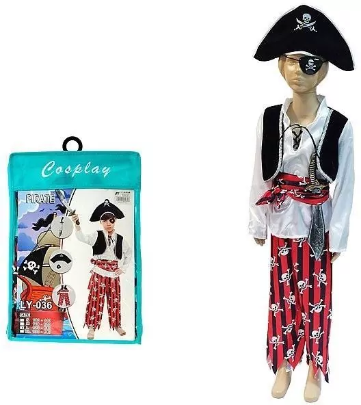 Strój karnawałowy pirat rozm. 100-110cm - tantis.pl