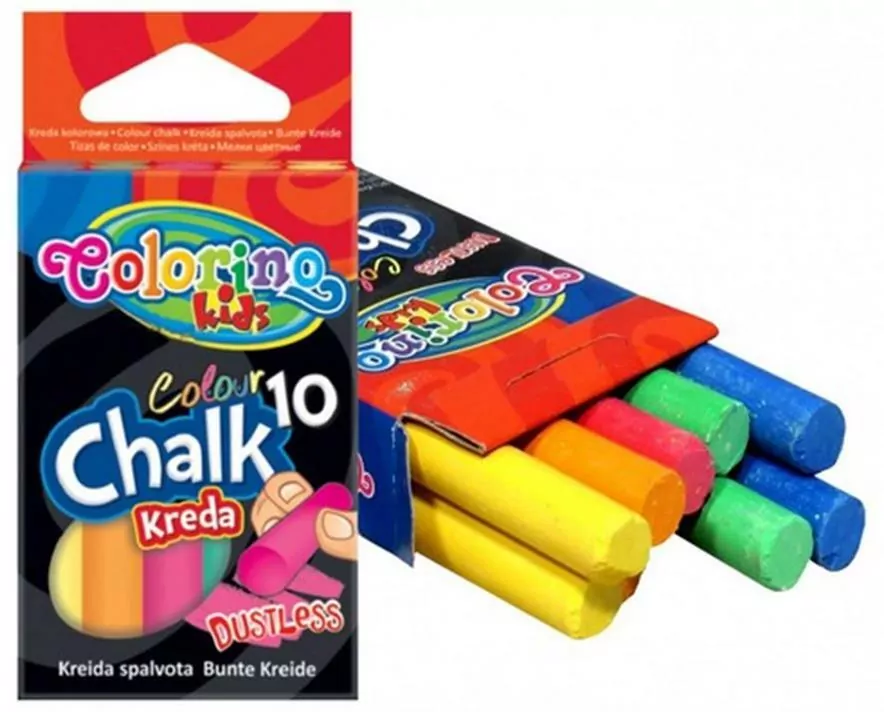 Kreda kolorowa bezpyłowa 10 sztuk - tantis.pl