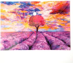 Paczka Teczka A5 kopertowa PP Lawenda 5 szt.