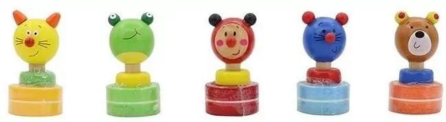 Drewniany stempelek z tuszem mix - tantis.pl