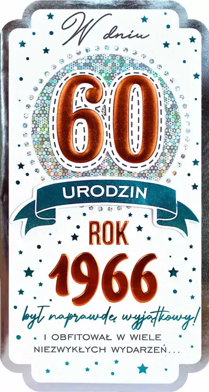 Karnet Urodziny 60 - tantis.pl