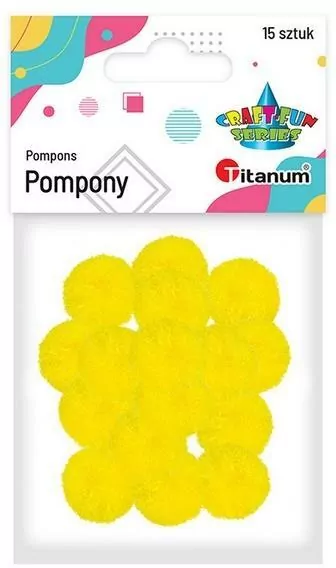 Pompony poliestrowe 18mm żółte - tantis.pl