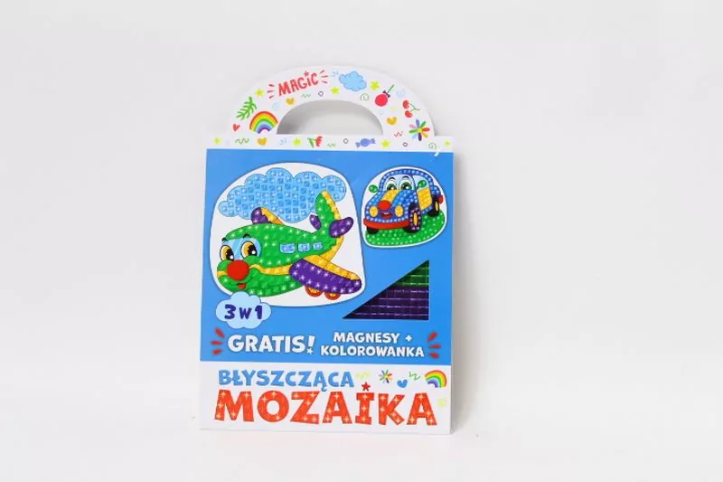 Błyszcząca mozaika 3w1 - Samolocik i autko - tantis.pl