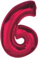 Balon foliowy cyfra 6 czerwona Smart 92cm - tantis.pl