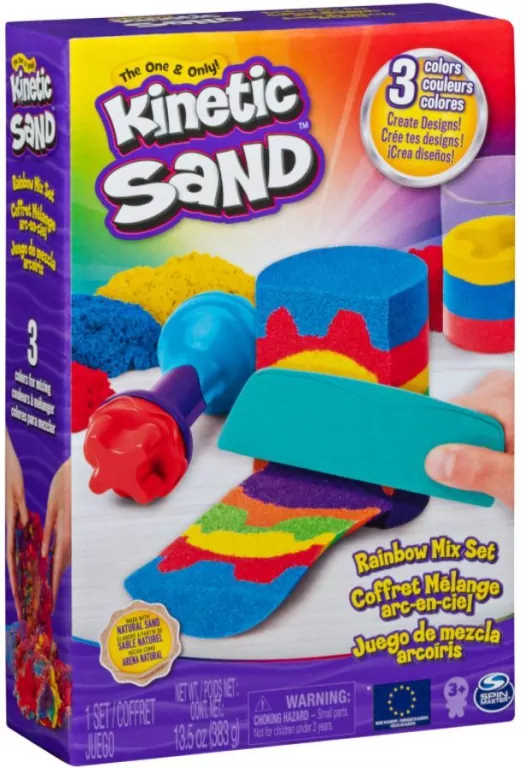 Kinetic Sand. Piasek kinetyczny. Zestaw tęczowych narzędzi - tantis.pl