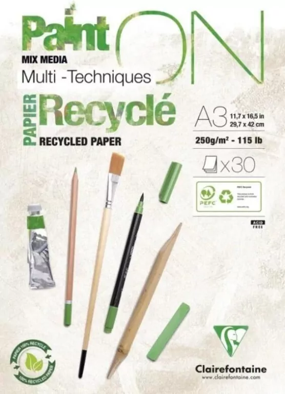 Blok A3 papier z recyklingu 250g 30ark - tantis.pl