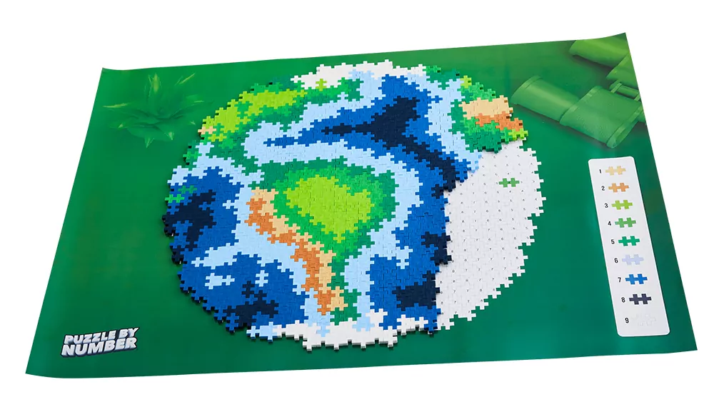 Puzzle po numerach- Ziemia. Klocki Plus-Plus - tantis.pl