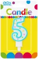 Świeczka cyferka z kropeczkami 5 7. 5cm pf-sck5 - tantis.pl