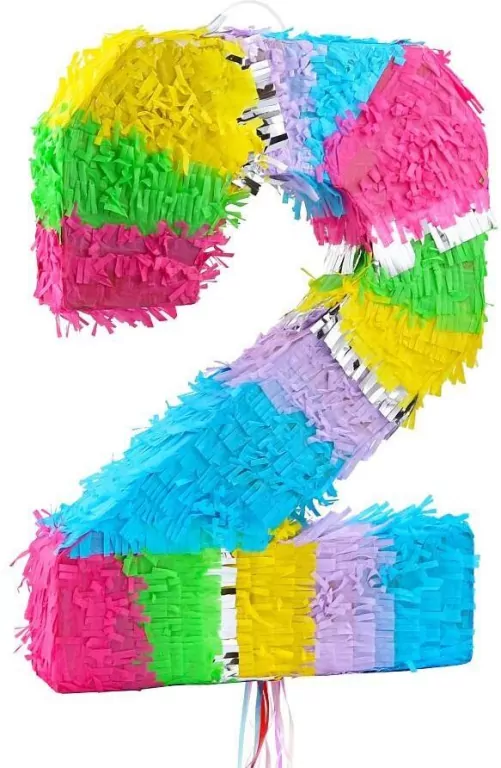 Piniata cyfra 2 pastelowa 50x35x7.5cm - tantis.pl