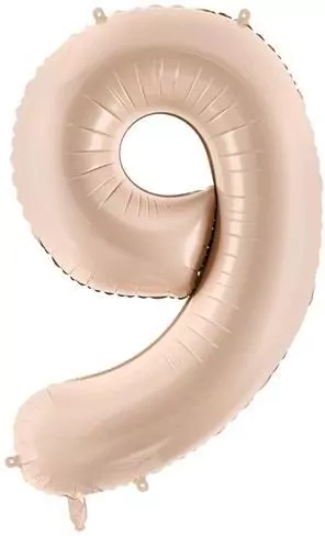 Balon foliowy cyfra 9 72cm c. beż - tantis.pl
