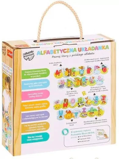 Alfabetyczna układanka. Zabawka drewniana - tantis.pl