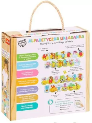Alfabetyczna układanka. Zabawka drewniana