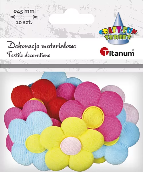 Aplikacje materiałowe kwiaty 45x45mm mix 10szt - tantis.pl