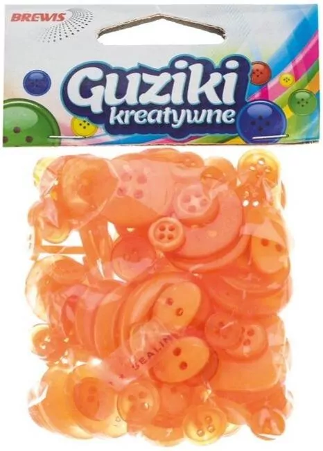 Guziki kreatywne pomarańczowe, 40g - tantis.pl