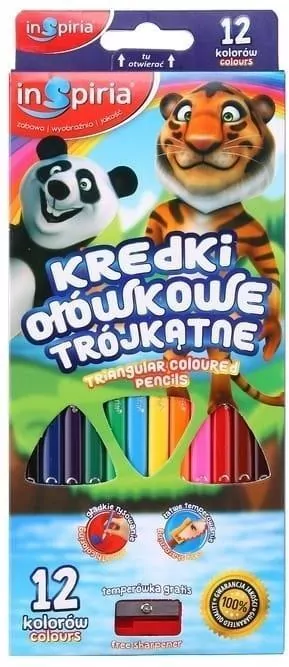 Kredki trójkątne. 12 kolorów - tantis.pl