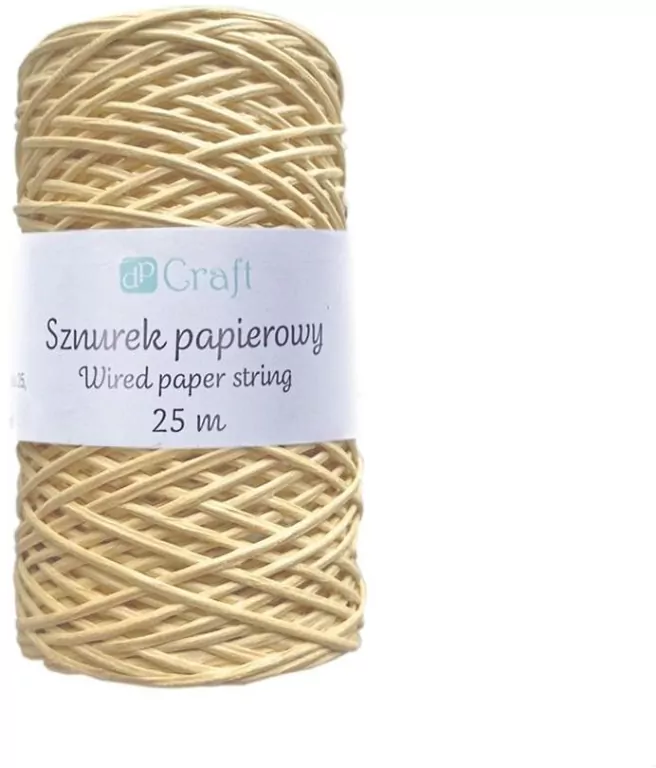 Sznurek papierowy z drucikiem 25m kraft - tantis.pl