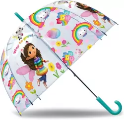 Parasolka. Koci domek Gabi 69 cm, przeźroczysta