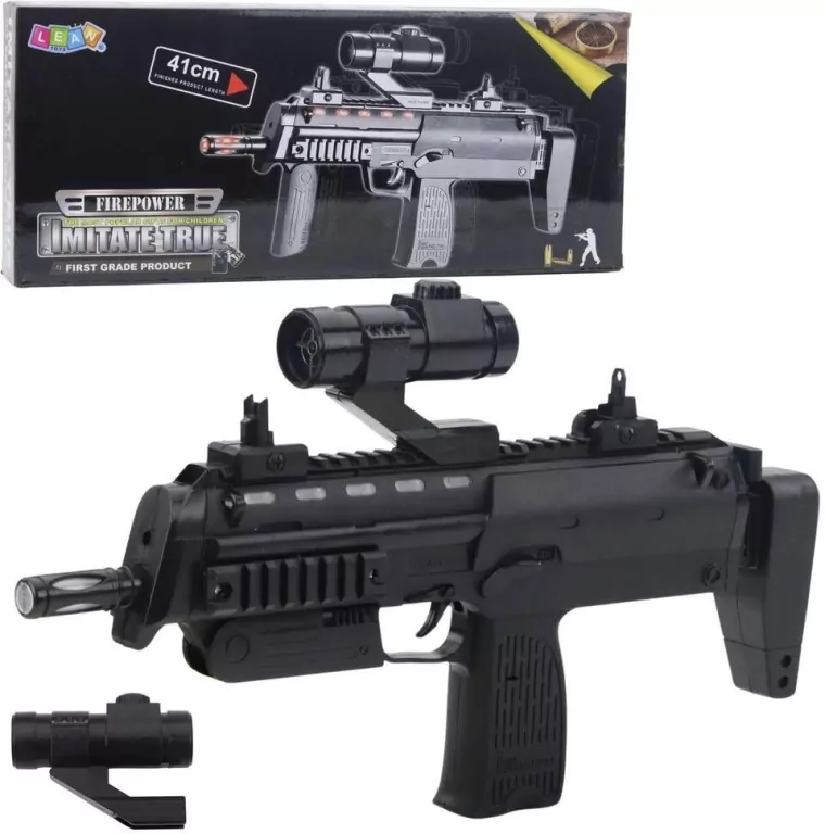 Karabin ze światłem i dżwiękiem czarny 41cm - tantis.pl