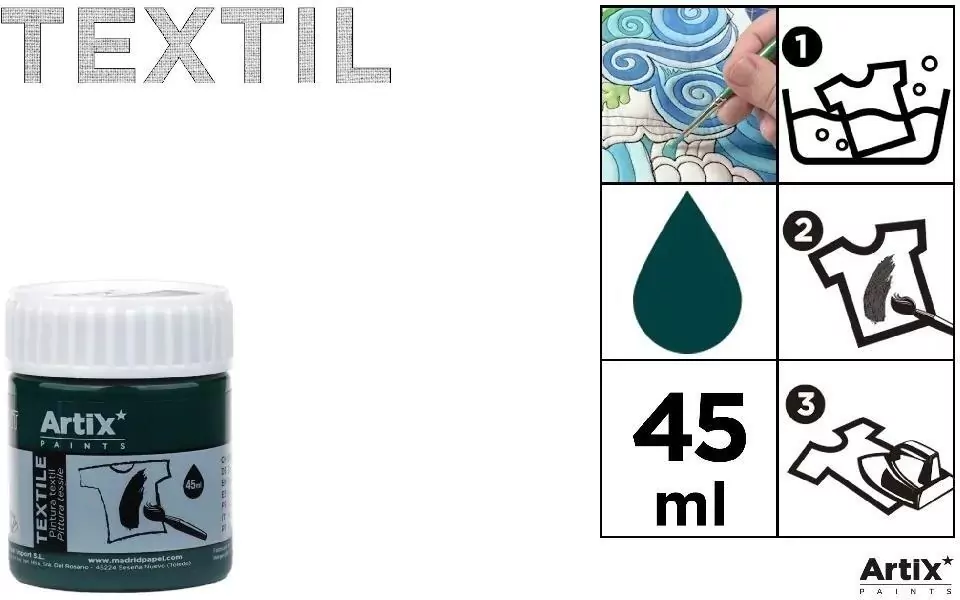 Farba do tkanin 45ml zielona viridian - tantis.pl