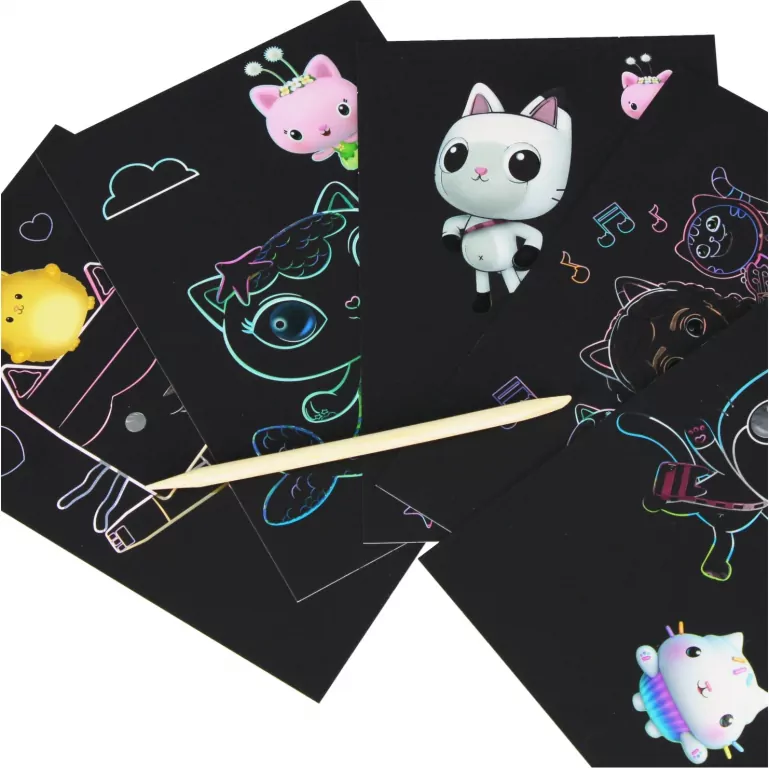 Zestaw kreatywny wydrapywanka z wyklejanką metaliczną - tantis.pl