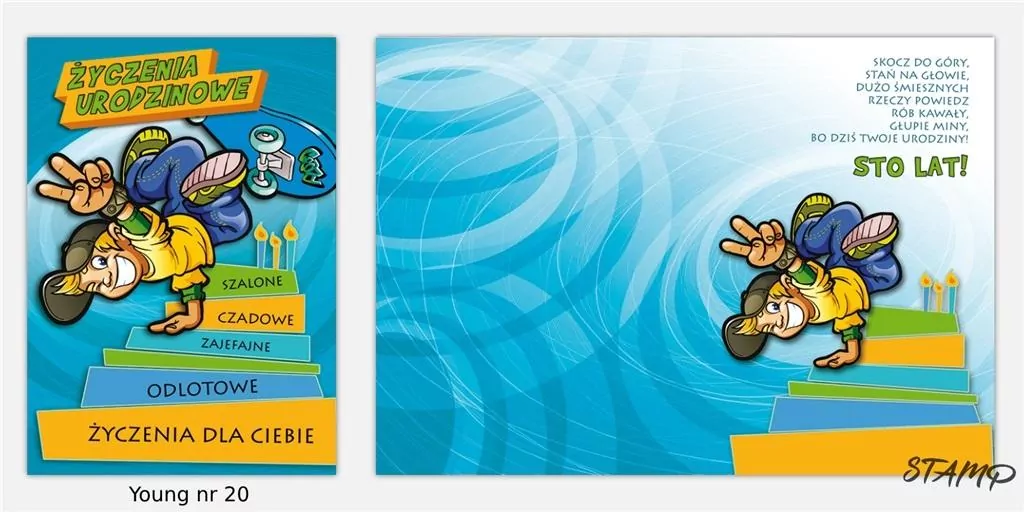 Karnet Young B6 + koperta: Urodziny - tantis.pl