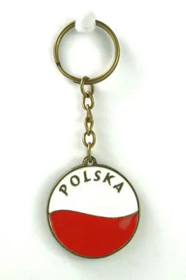 Brelok metalowy dwustronny Orzeł - Flaga. Euro 2024