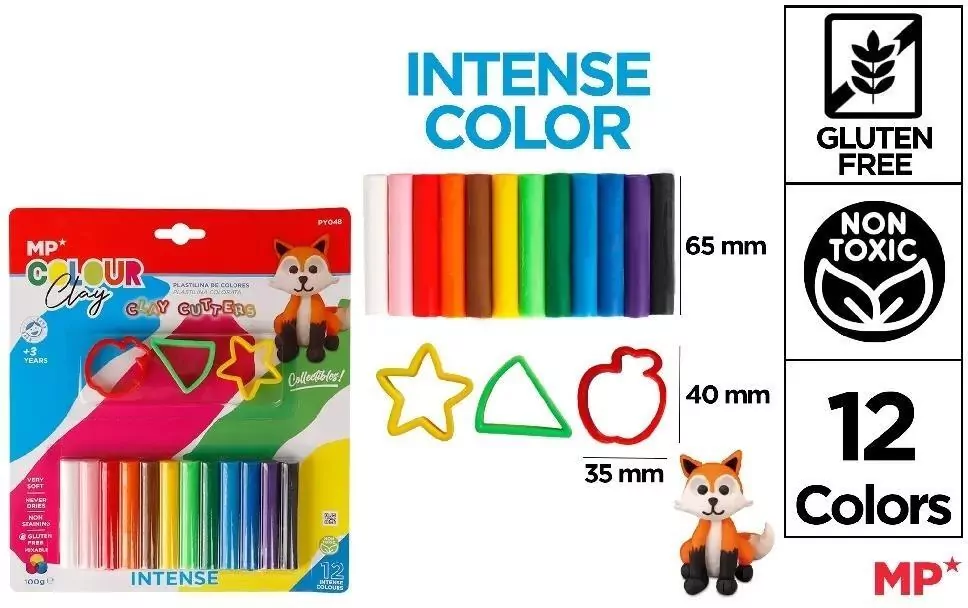 Plastelina 12 kolorów + foremki - tantis.pl