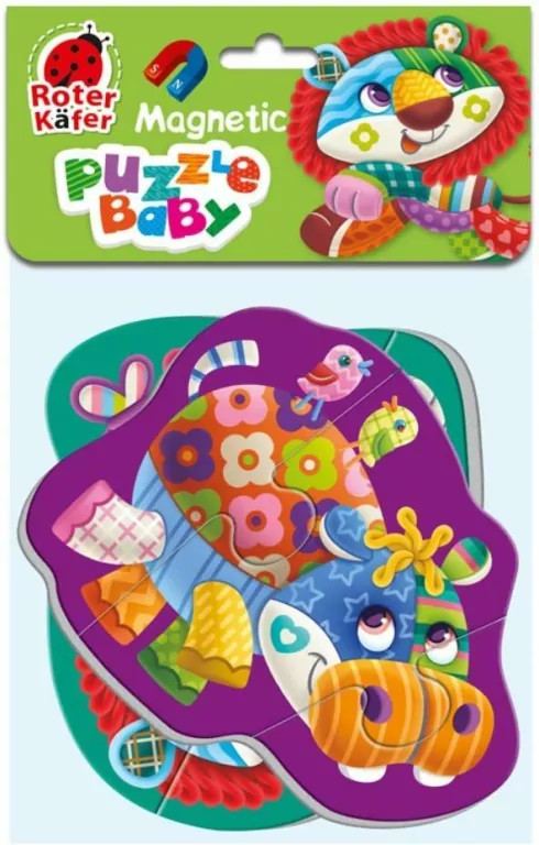 Miękkie magnetyczne puzzle. Lew i Hipopotam - tantis.pl