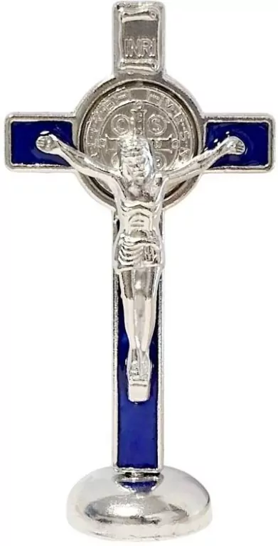 Krzyż stojący niebieski 8cm - tantis.pl