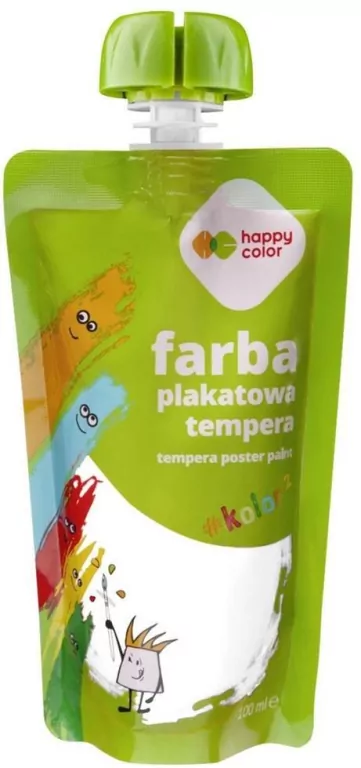 Farba tempera 100ml biała HAPPY COLOR - tantis.pl
