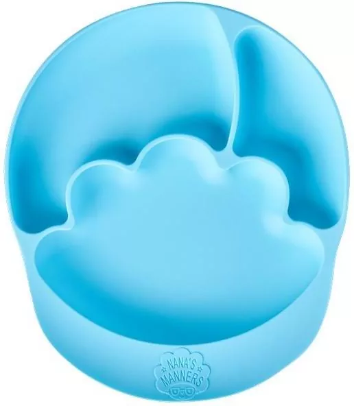 Nana's Manners Talerz silikonowy z przyssawką niebieski - tantis.pl