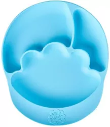 Nana's Manners Talerz silikonowy z przyssawką niebieski