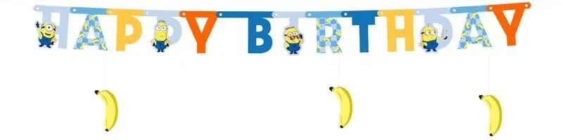 Baner Happy Birthday Minionki 50x153cm - tantis.pl