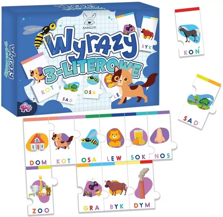 Kangur. Wyrazy 3-literowe. Puzzle - tantis.pl