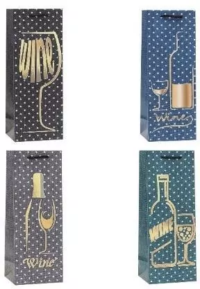Torebka ozdobna na butelkę 12x36x9cm mix ROZETTE - tantis.pl
