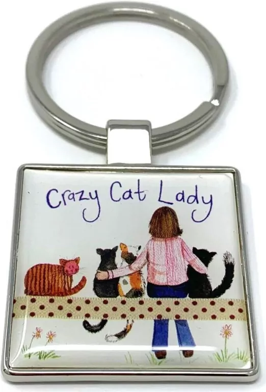 Brelok do kluczy K28 Crazy Cat Lady Kociara - tantis.pl
