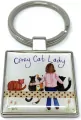Brelok do kluczy K28 Crazy Cat Lady Kociara - tantis.pl