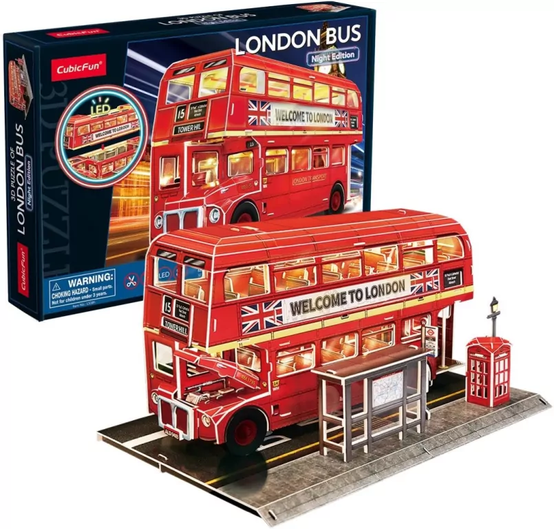 Puzzle 3D. Londyński autobus - tantis.pl