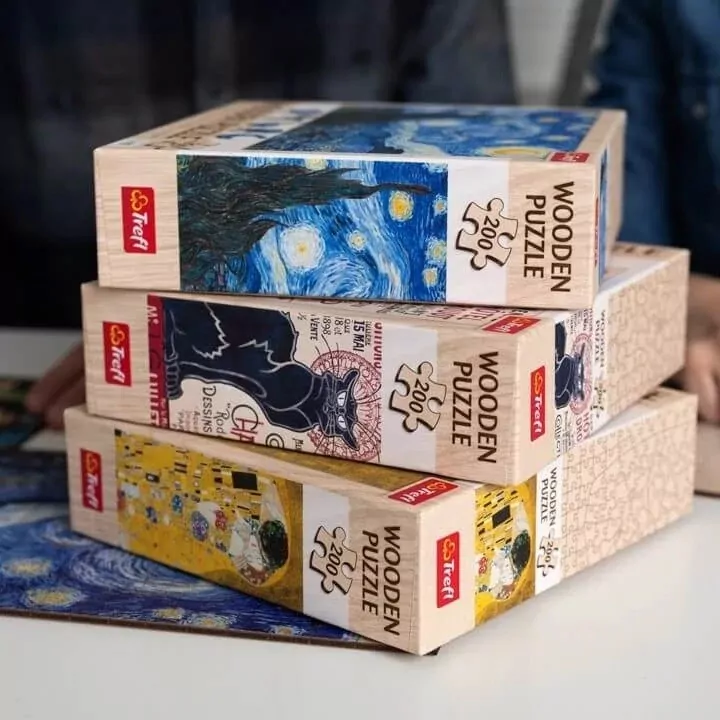 Trefl. Puzzle drewniane 200. Słoneczniki - tantis.pl