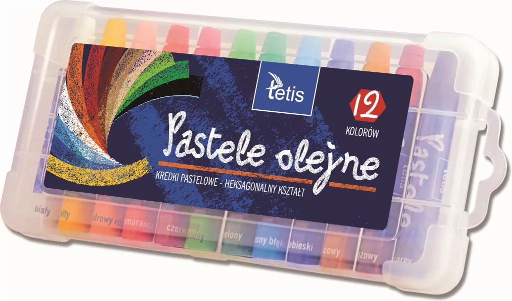 Pastele olejne heksagonalne 12 kolorów KT020-AB - tantis.pl