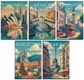 Zeszyt A5/60K linia z margines Retro City (10szt) - tantis.pl