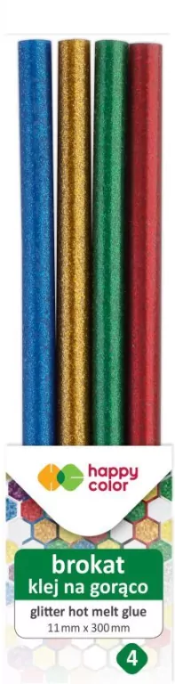 Klej do pistoletu na gorąco brokat 4sztHAPPY COLOR - tantis.pl