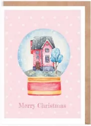 Kartka Boże Narodzenie Kula, eko koperta K134