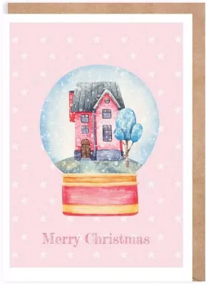 Kartka Boże Narodzenie Kula, eko koperta K134