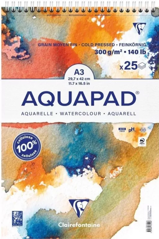 Blok A3+ akwarelowy aquapad 300g 25ark - tantis.pl