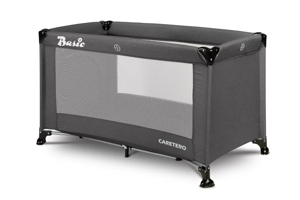 Caretero Łóżeczko turystyczne Basic grafitowe - tantis.pl